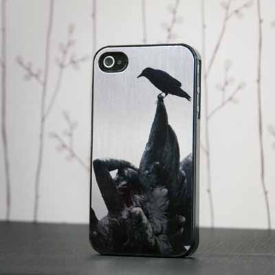 iPhone Case - Crow on an Angel Statue made with sublimation printing